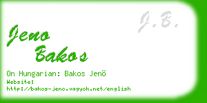 jeno bakos business card