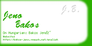 jeno bakos business card